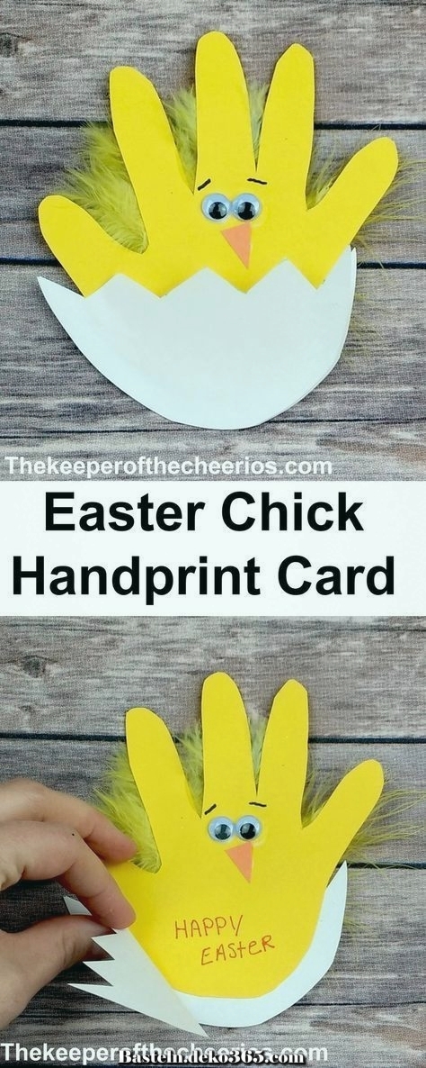 ostern küken handprint straßenkarte  basteln mit kids