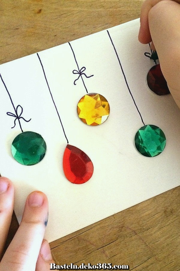 Einfache DIY Weihnachtskarte - Basteln mit Kids