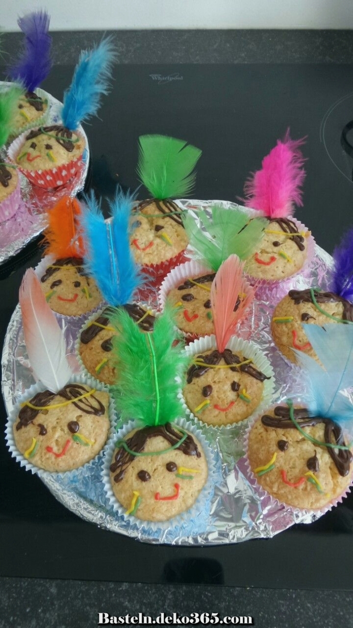 cupcakes erläutern die indianer  basteln mit kids