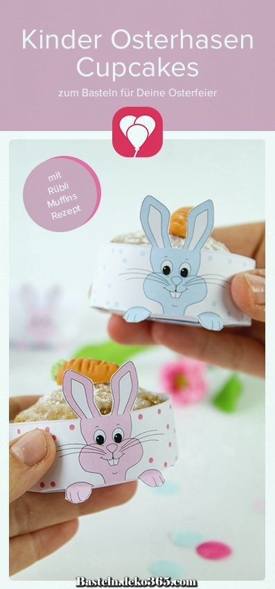 Easter Bunny Cupcakes Kostenlose Vorlage Und Rezept Basteln Mit Kids
